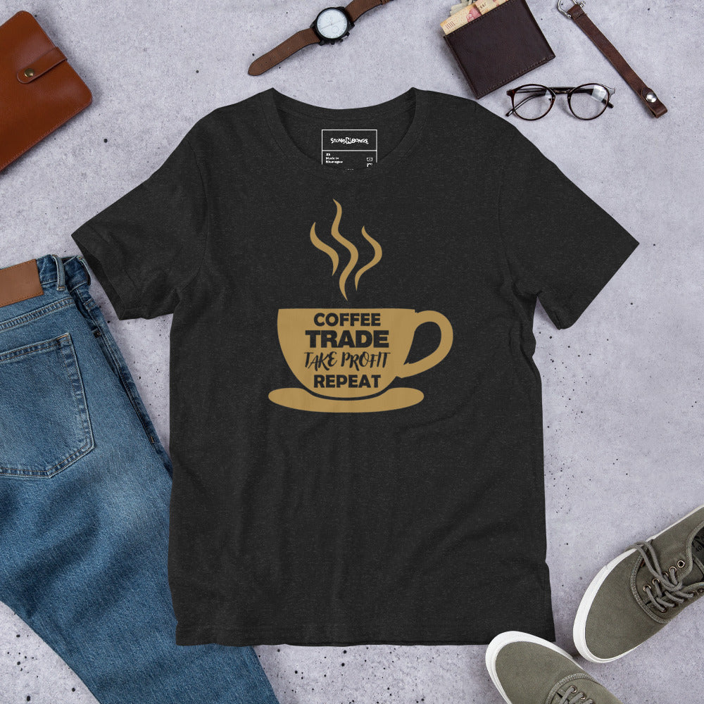 Coffee. Trade. Take Profit. Repeat // Unisex t-shirt - Stonksnbongs.com