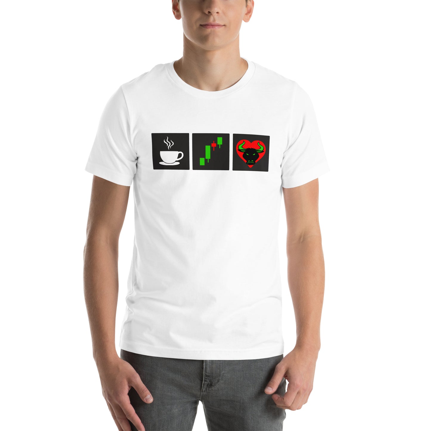 Coffee + Bullish Chart = Love // Unisex t-shirt - Stonksnbongs.com