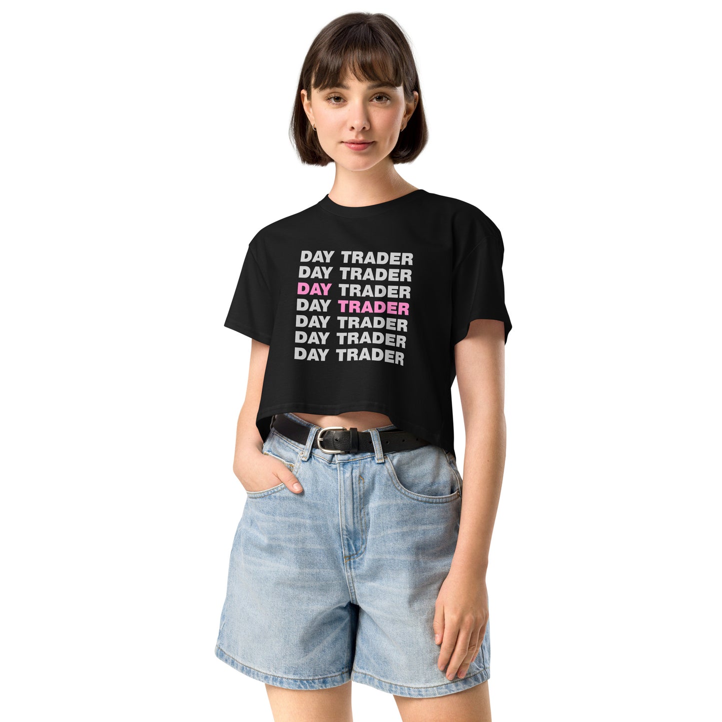 Day Trader - Pink // Women’s crop top - Stonksnbongs.com