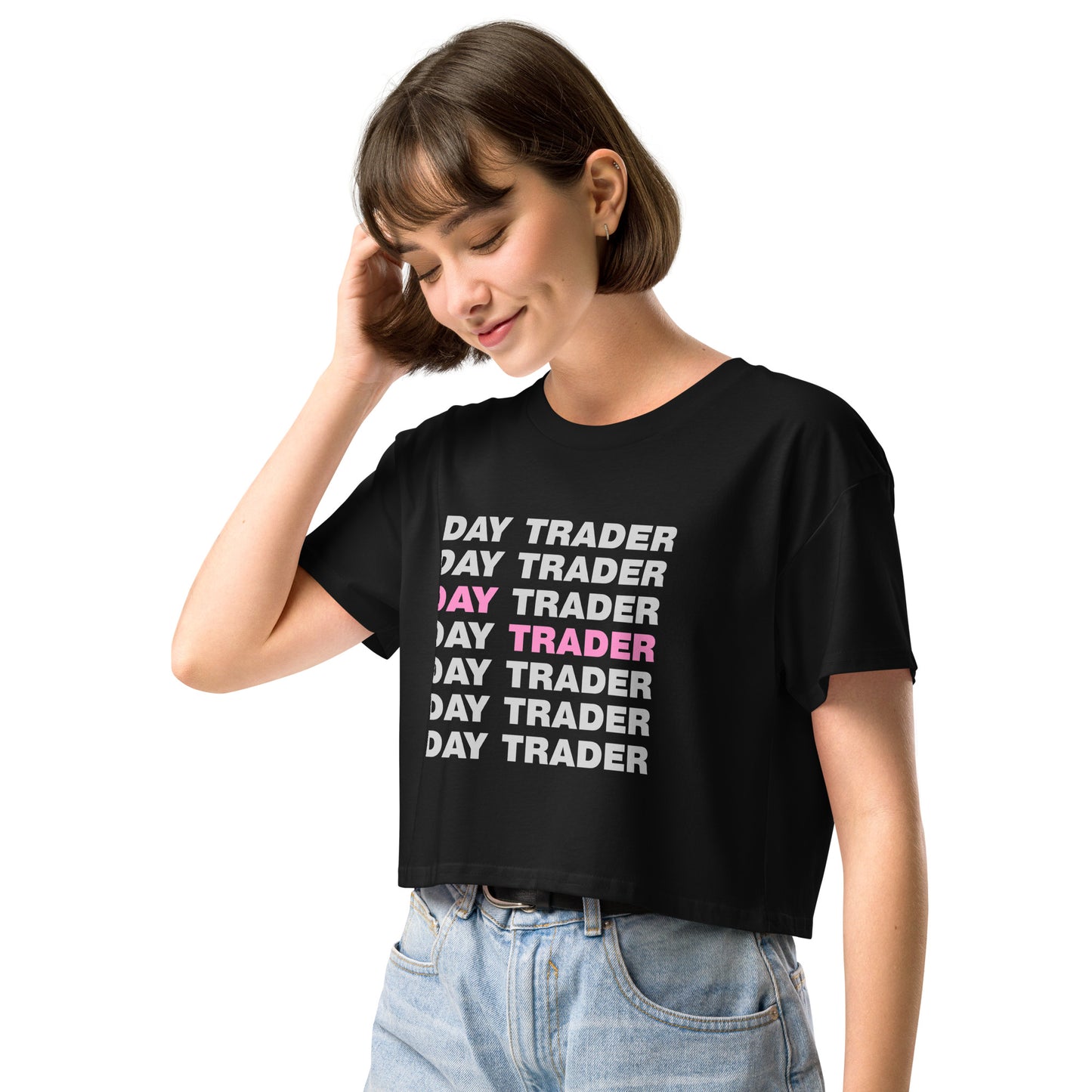 Day Trader - Pink // Women’s crop top - Stonksnbongs.com